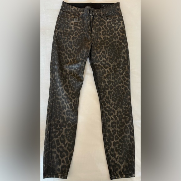 All Saints Grace Leopard Print Cropped Skinny Jeans, Bronze, Size 28, NWOT - Picture 6 of 9